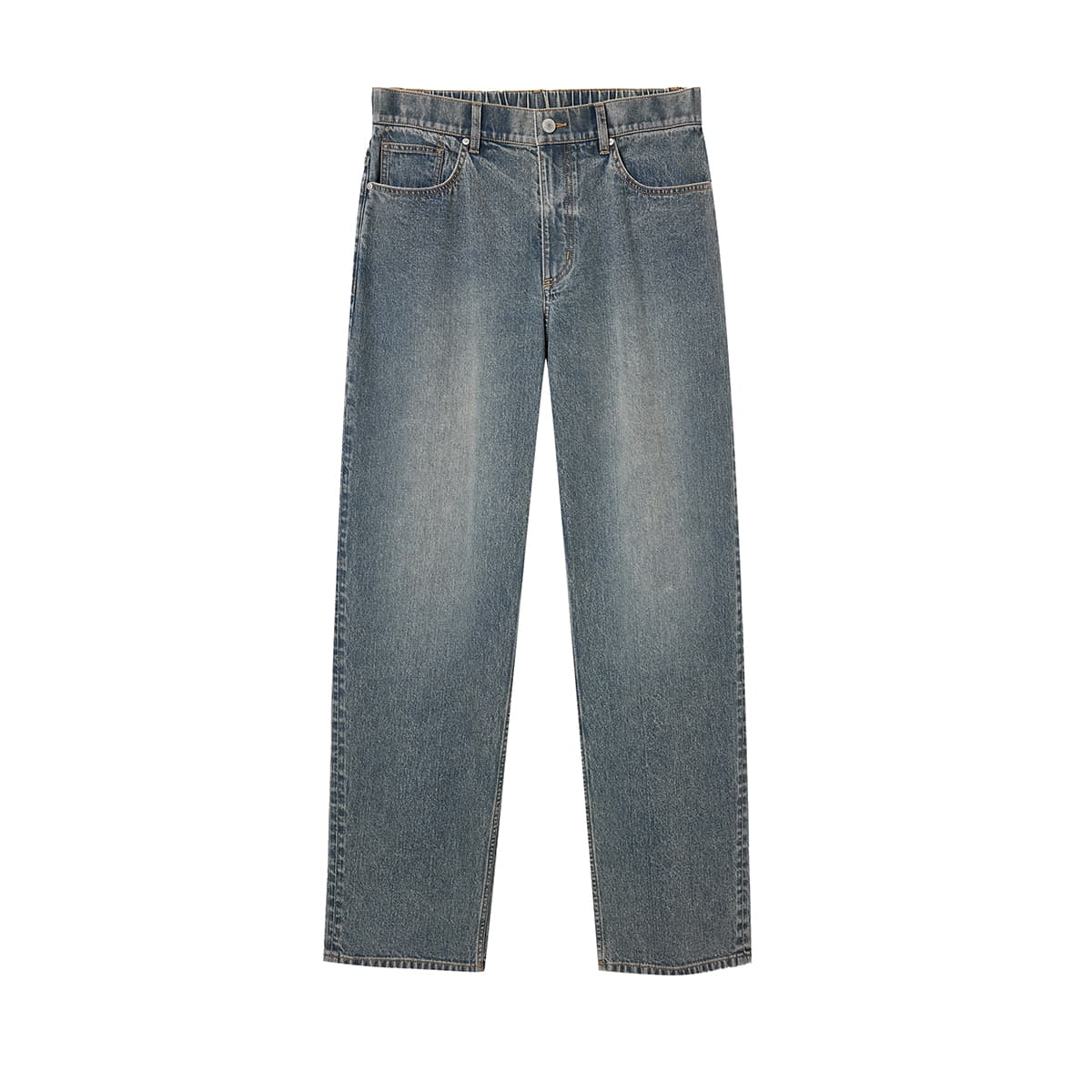 Штаны JACK&JONES Модный винтажный промытый кошачий ус на пуговицах пояс YKK молния планка карман для монет логотип кожаная бирка декор свободные брюки джинсы мужской - изображение 2