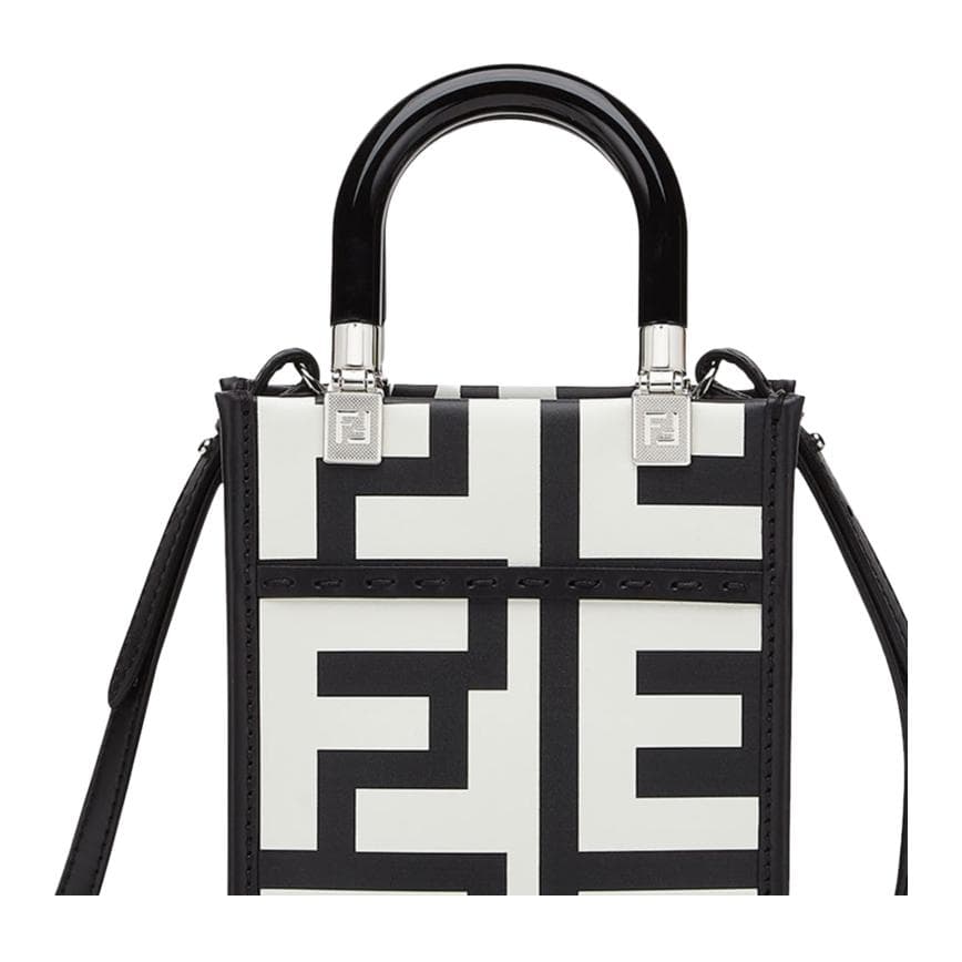 Сумка Fendi Sunshine Tote Bag White Black - изображение 5