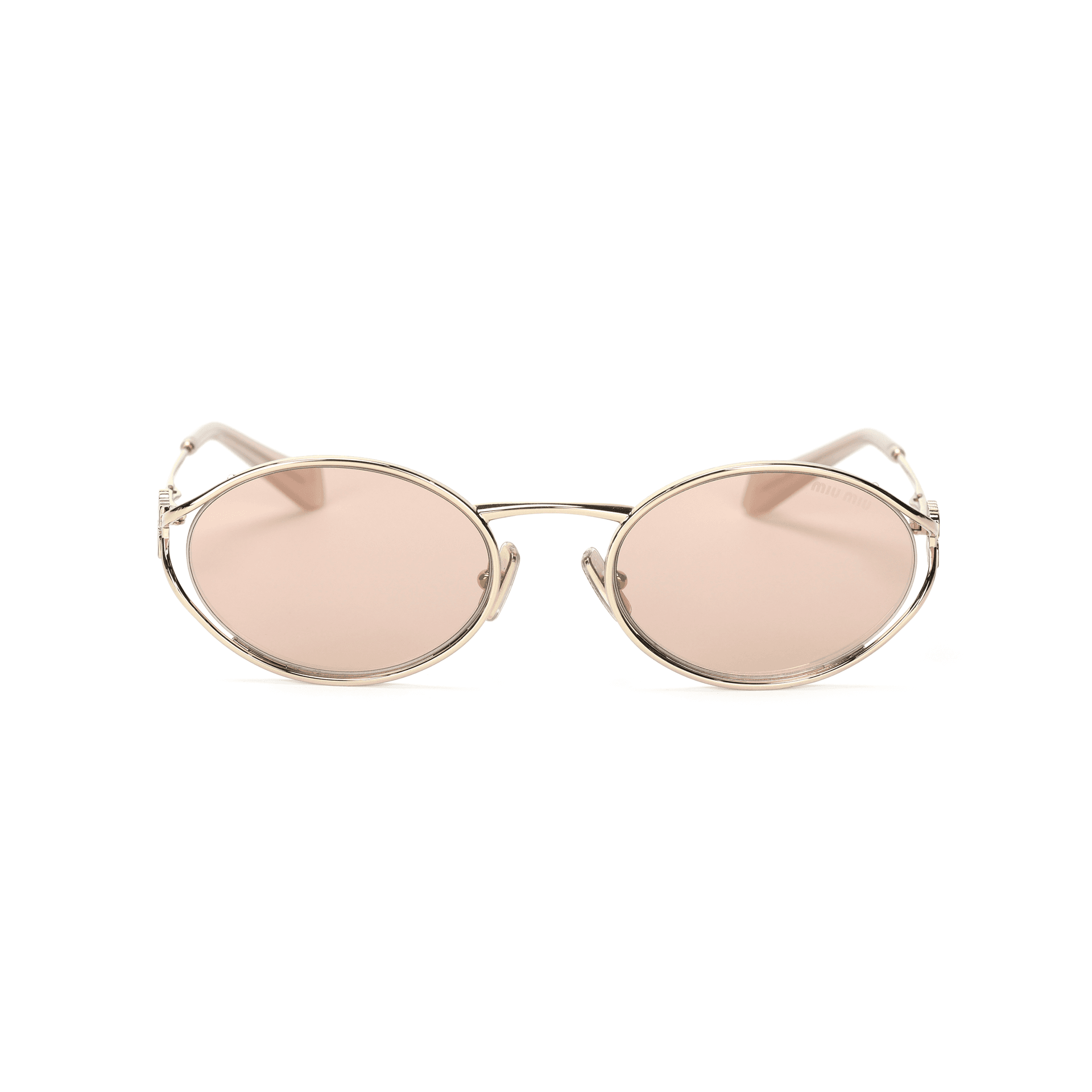 Солнцезащитные очки Miu Miu Oval Sunglasses Rose Gold - изображение 3