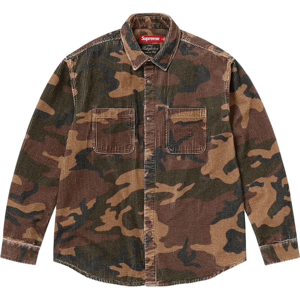 Рубашка Supreme FW25 WEEK18 Широкая вельветовая рубашка с застежкой на кнопке унисекс - изображение 1