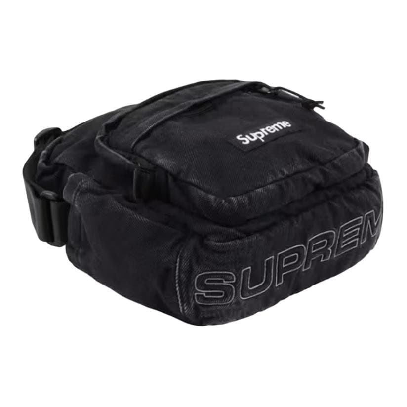 Мини-сумка Supreme Denim Shoulder Bag Unisex Black Supreme Деним Плечевая Сумка Унисекс Черная - изображение 1