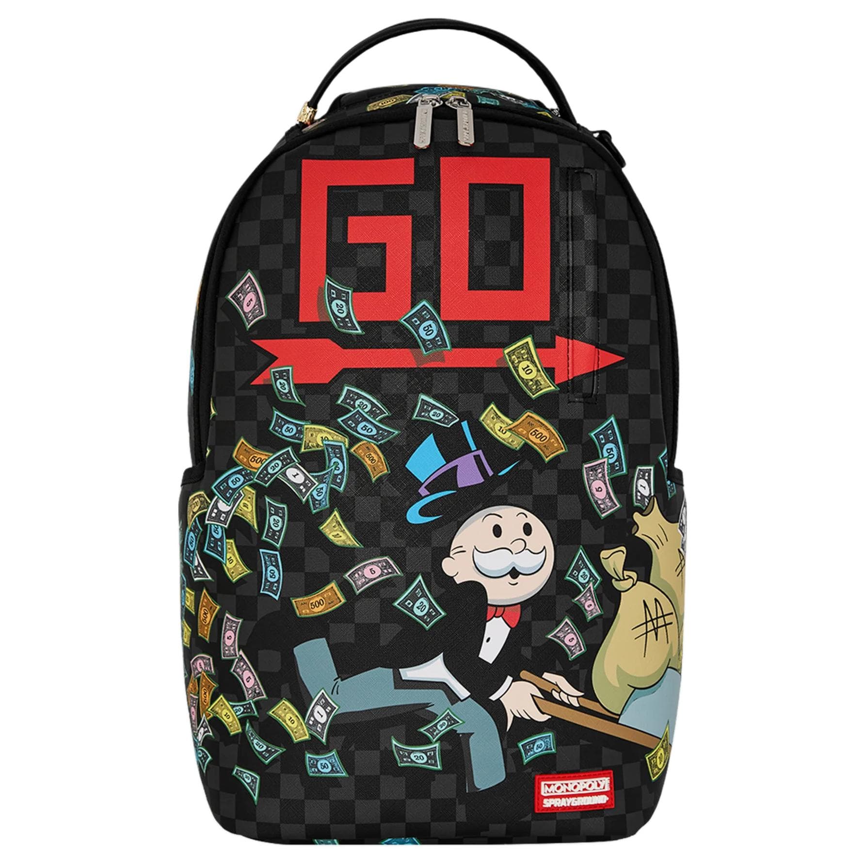 Рюкзак SPRAYGROUND Коллаборация с Monopoly Искусственная кожа Рюкзак Унисекс Черный - изображение 1
