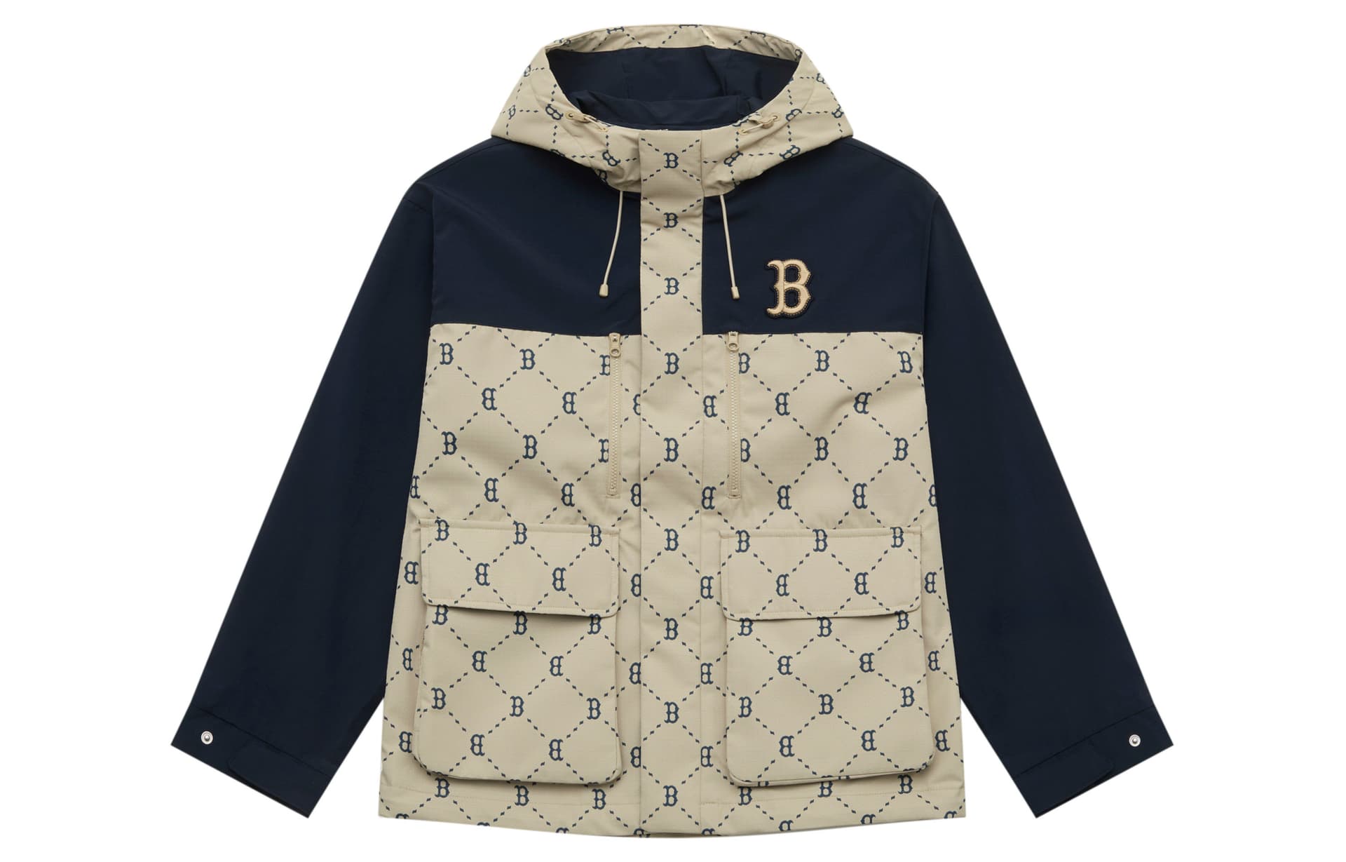 Куртка MLB MONOGRAM Коллекция Boston Red Sox 25FW Куртка Унисекс Стандартный размер Песок - изображение 1