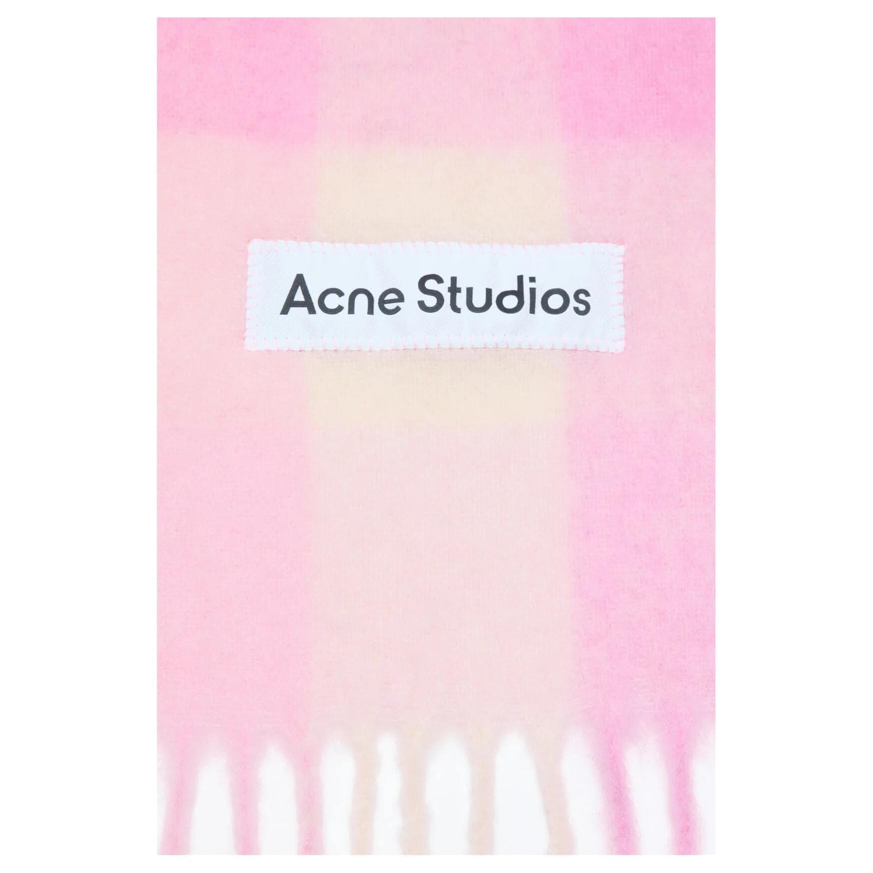 Шарф Acne Studios Шарфы из трикотажа Alpaca Унисекс Конфетно-розовый Белый Светло-розовый - изображение 2