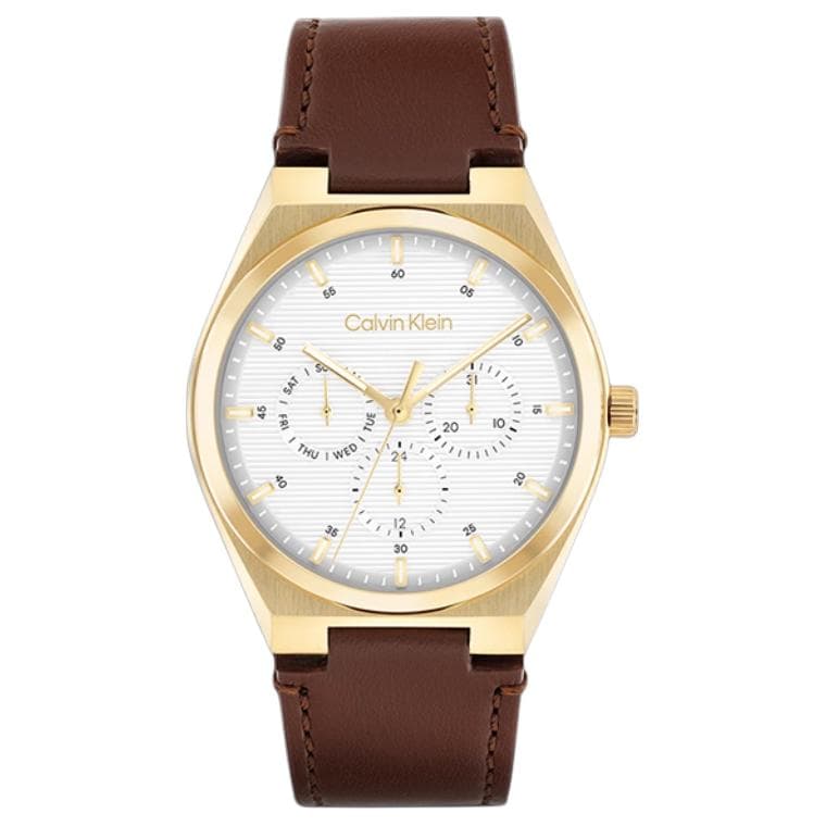Механические часы Calvin Klein Quartz Leather Strap 39mm White Dial - изображение 1