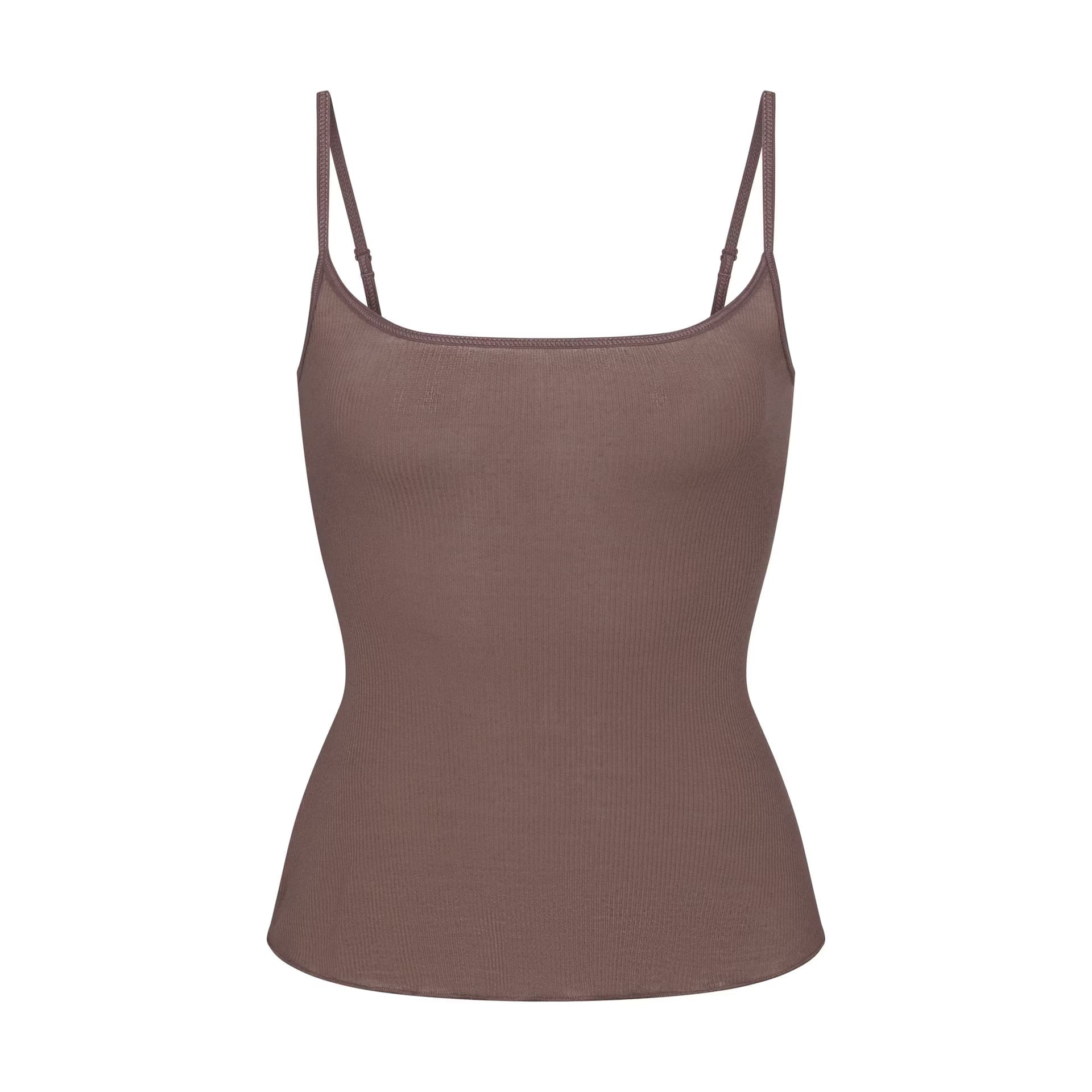 Skims Fw25 Прозрачный Ребристый Длинный CAMI Топ с бретелями Женский - изображение 1