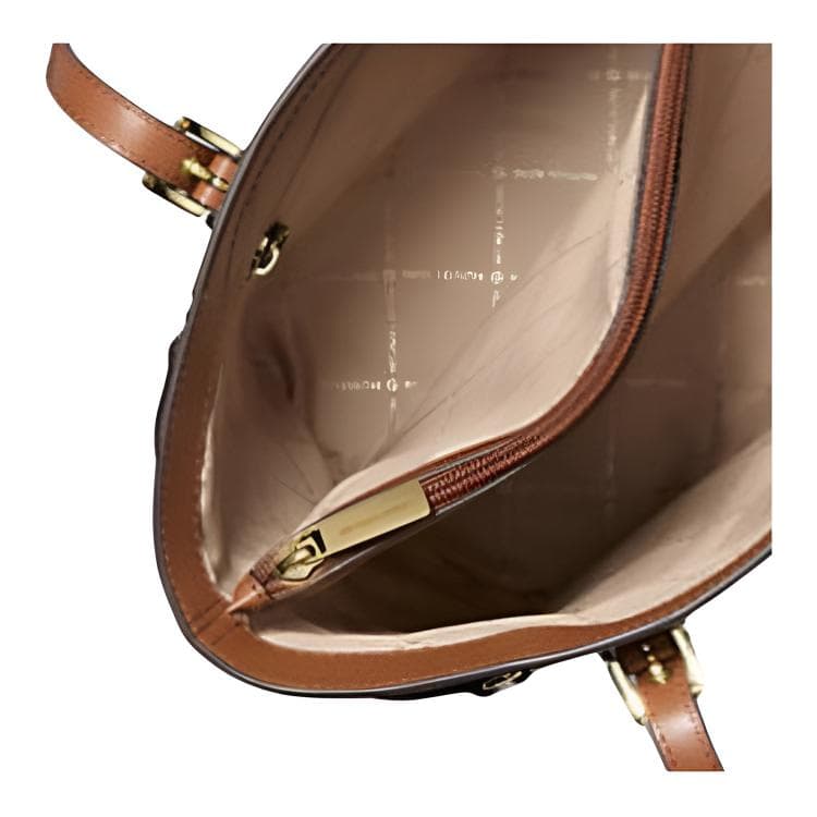 Мини-сумка MICHAEL KORS Voyager Покрытый холст Тоут Сумка Сумка для покупок Сумка на плечо Большая Женская Ваниль - изображение 4