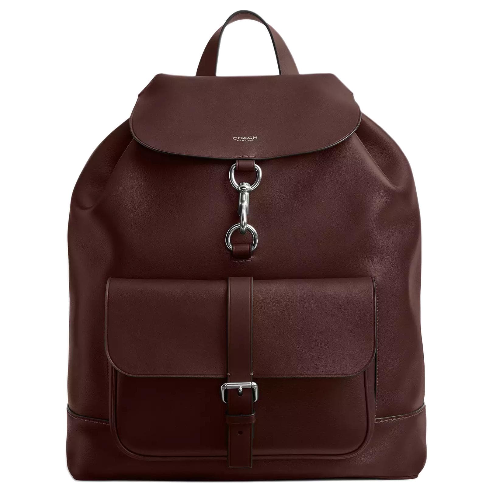 Рюкзак COACH Натуральный с рельефом и растительным дублением кожа большой мужской рюкзак бордового цвета - изображение 1