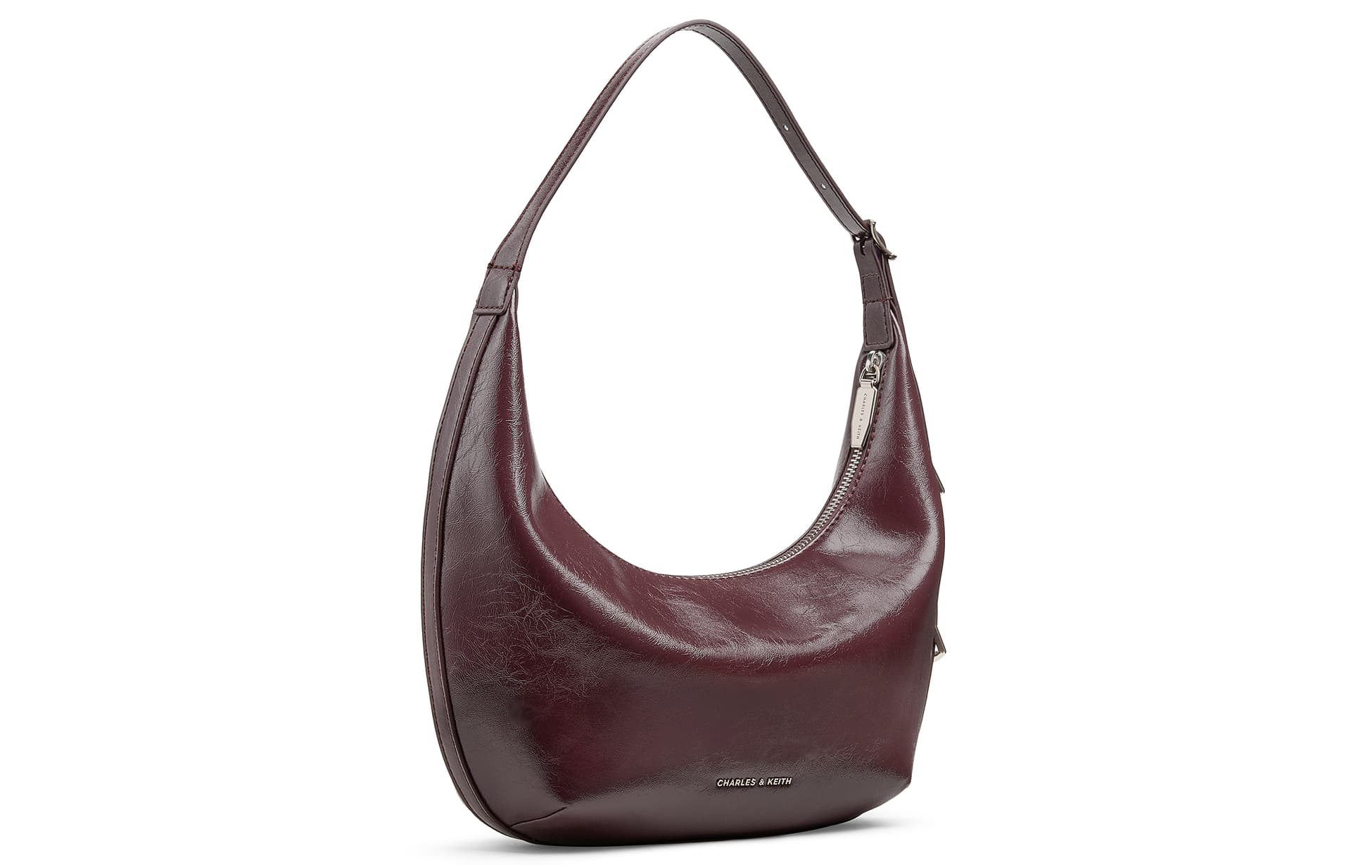 Мини-сумка CHARLES&KEITH Сумка-полумесяц винтажная мягкая на плечо через плечо PU средняя женская многоцветная - изображение 2