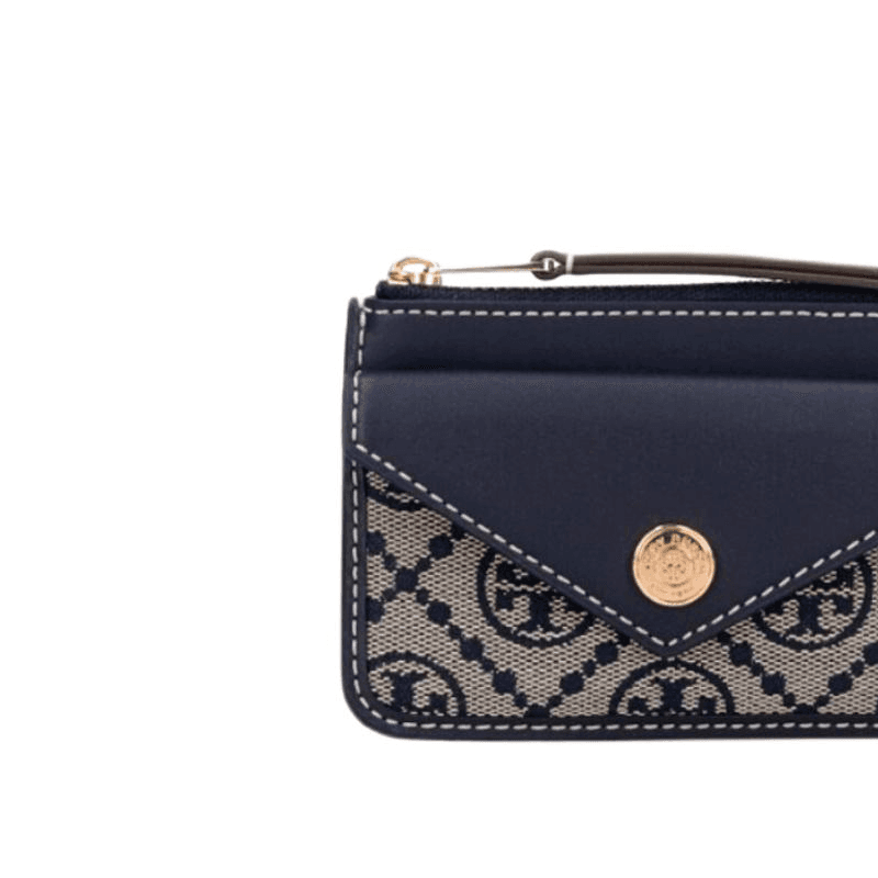 Картхолдер Tory Burch T Monogram Хлопковое волокно Картхолдер Обычный (стандартный) Женские Синий — фото 5