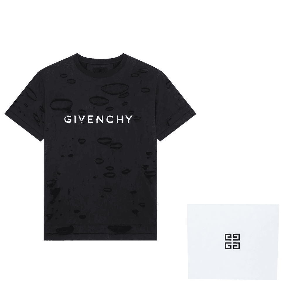 Футболка Givenchy SS23 Logo Print Distressed T-Shirt Black - изображение 8