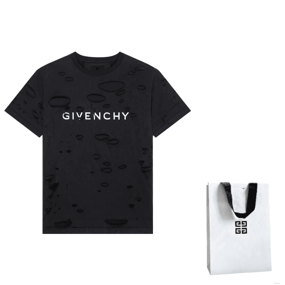 Футболка Givenchy SS23 Logo Print Distressed T-Shirt Black - изображение 7