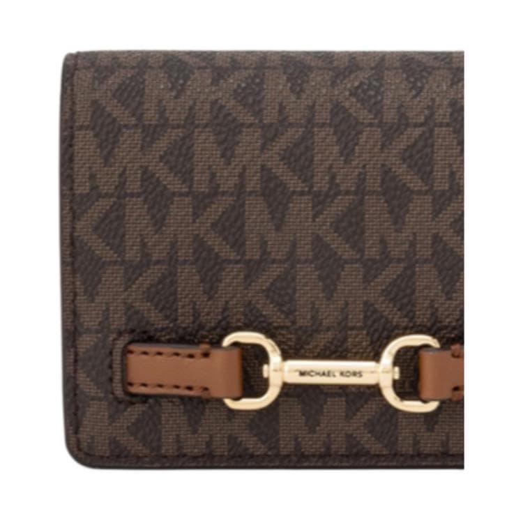 Кошелек MICHAEL KORS Carson Покрытый холст Кошелек Маленький Унисекс Коричневый - изображение 4