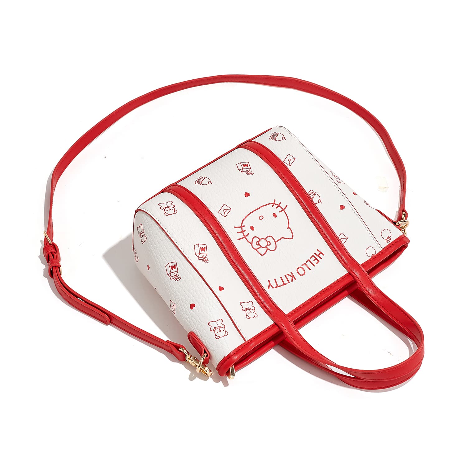Сумка Sanrio Hello Kitty PU (полиуретан) Сумка Стандартная Женская Красная Белая - изображение 5