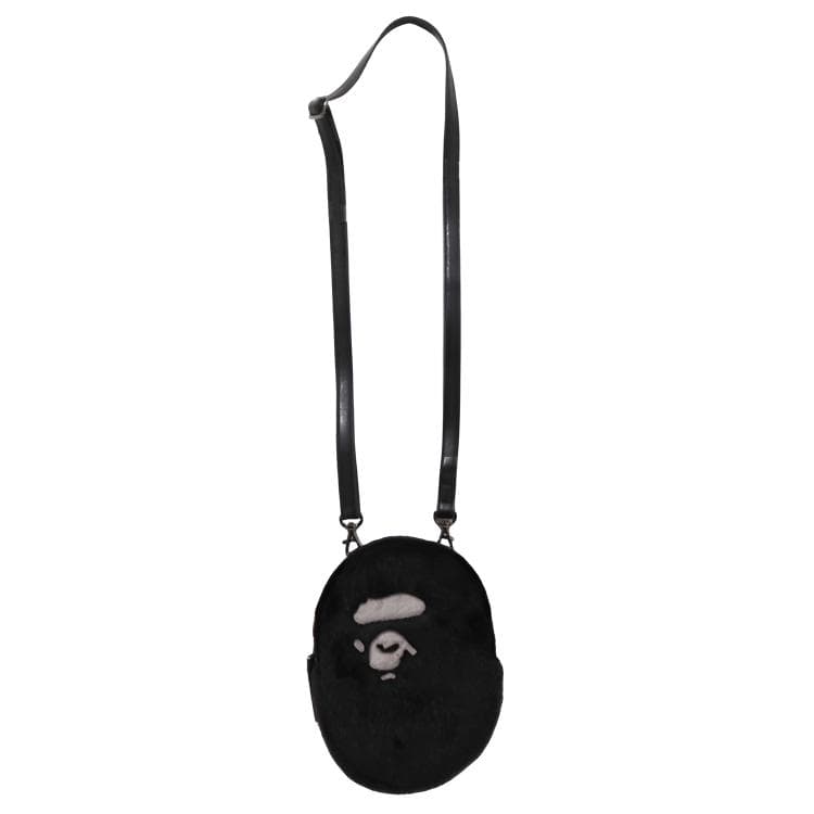 Сумка через плечо A BATHING APE Plush Ape Crossbody Bag Black - изображение 2