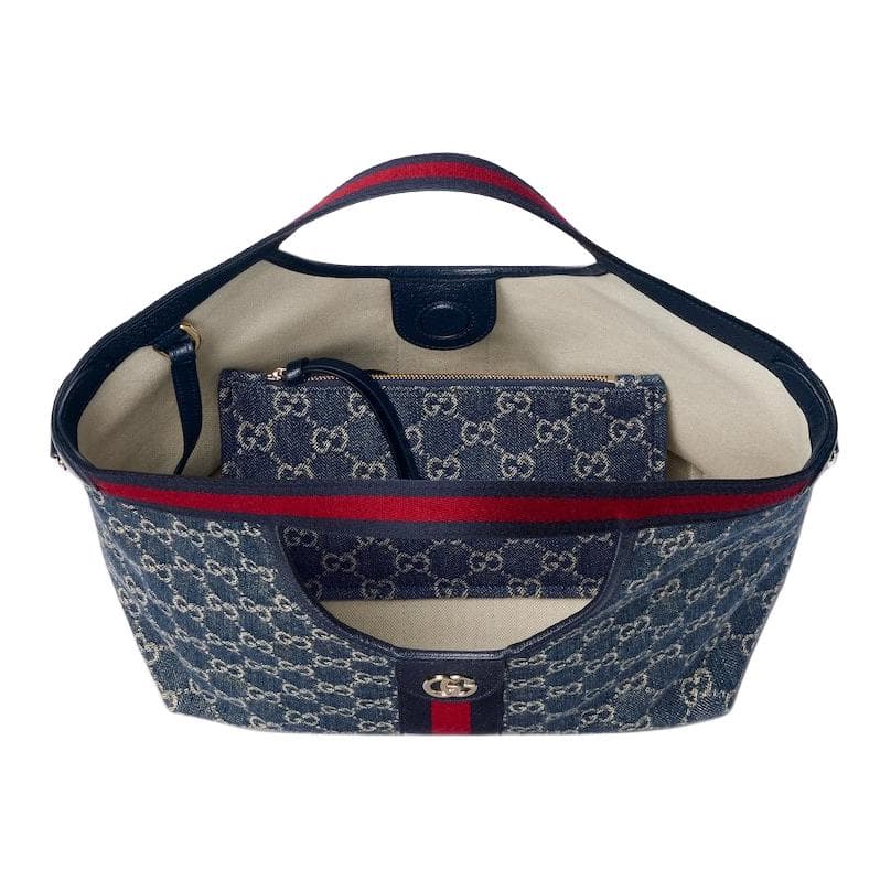 Сумка GUCCI GIGLIO Tote Bag Small Blue White - изображение 4