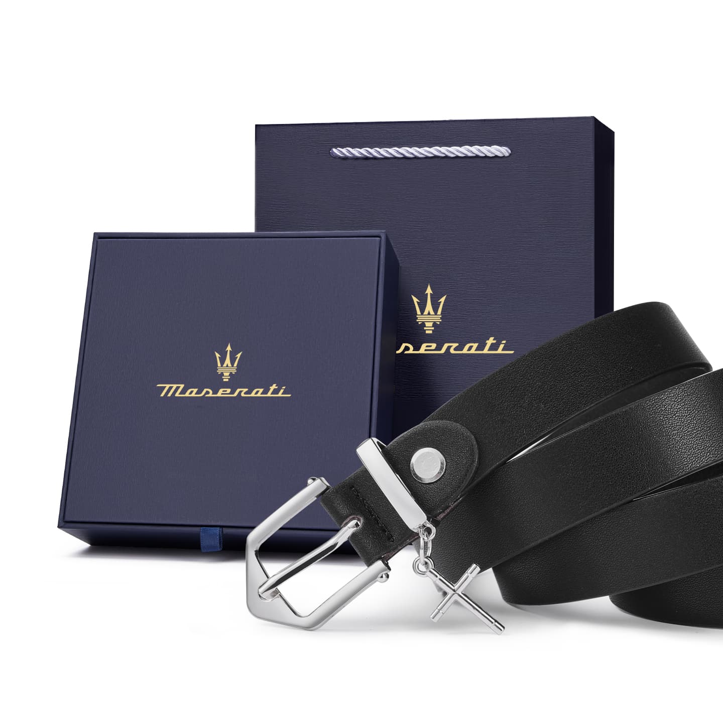 Ремень Maserati PU (полиуретан) Искусственная кожа Ремни Унисекс Серебряный 2,8 см - изображение 6