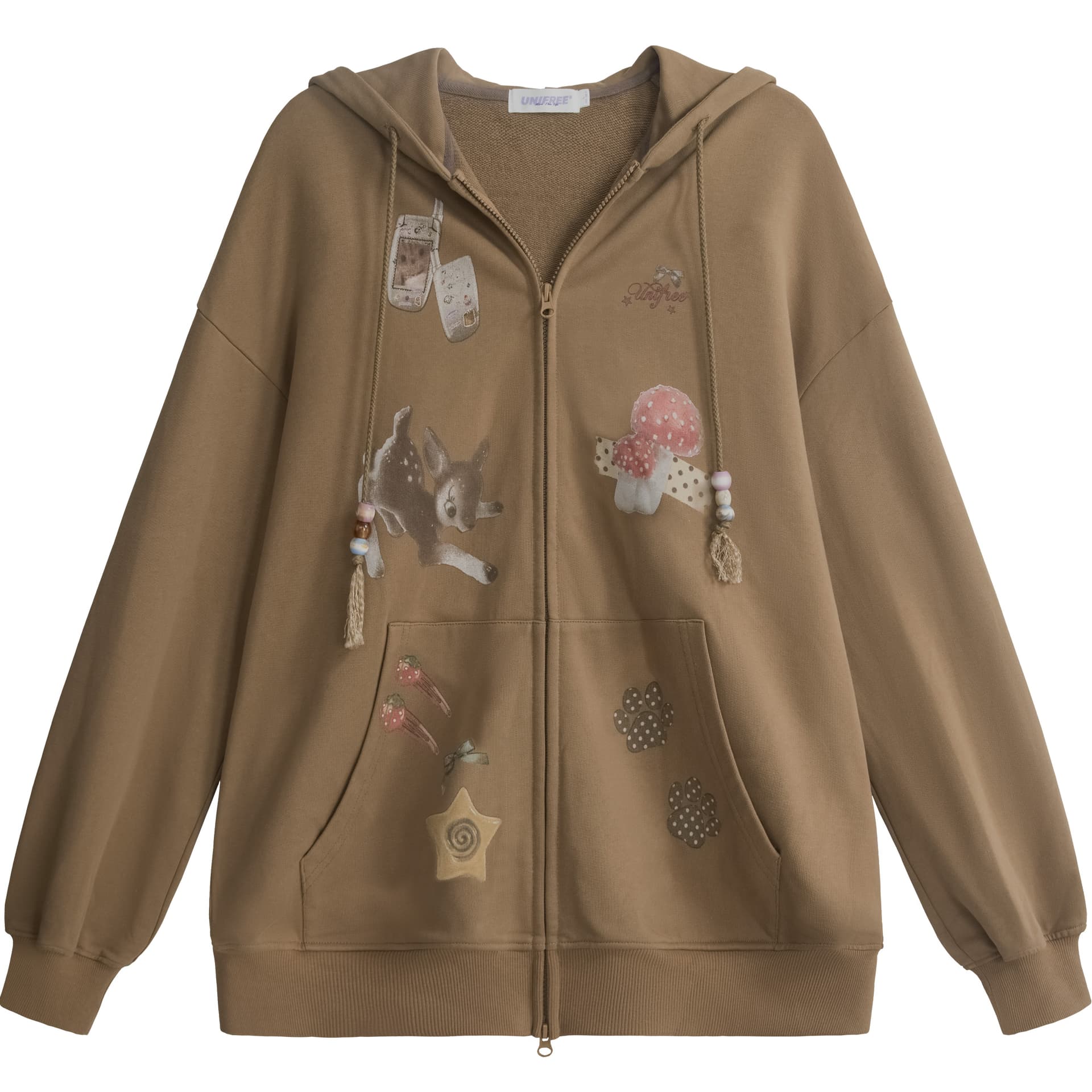 UNIFREE Khaki Женское короткое пальто - изображение 1