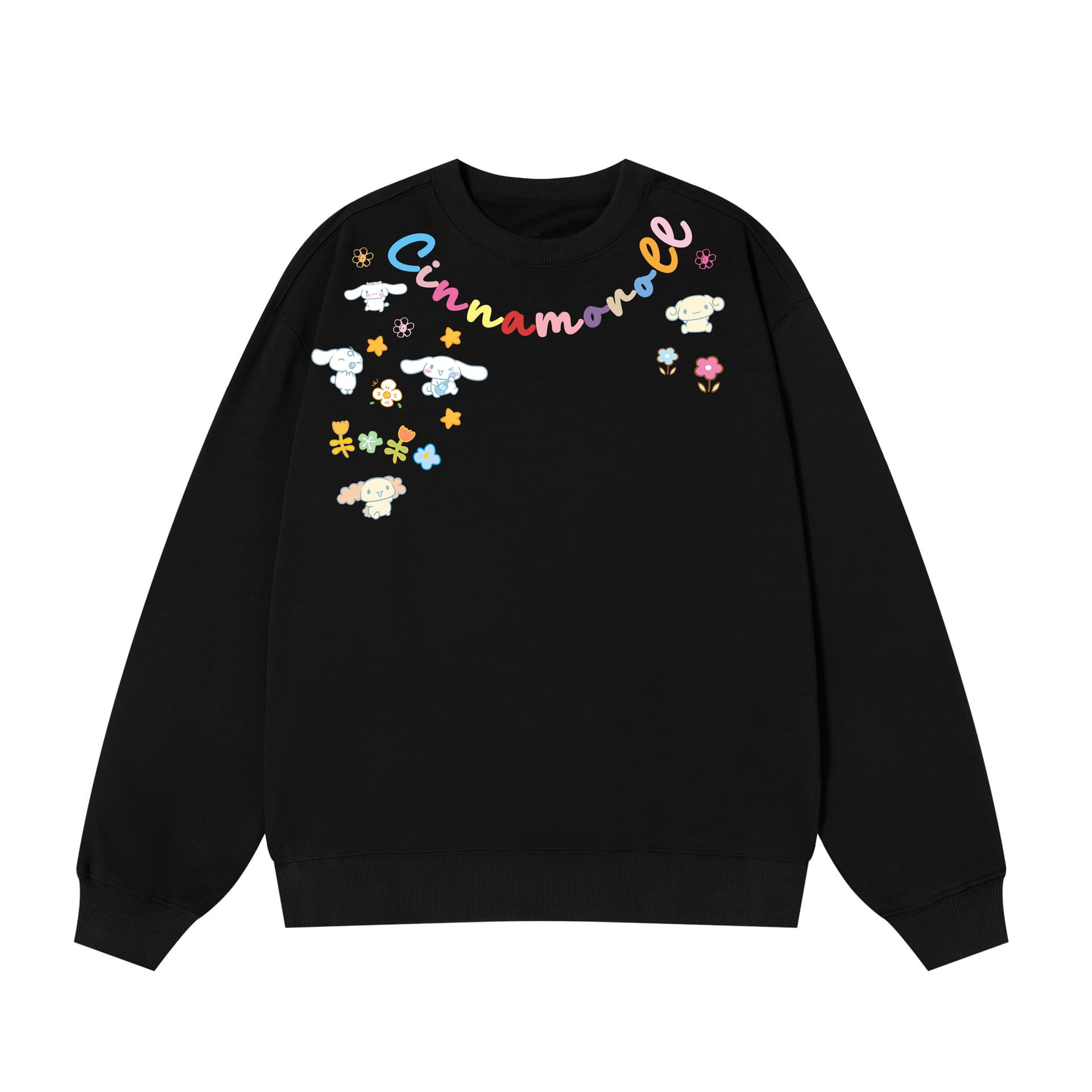 Худи Sanrio x Cinnamoroll Совместная коллекция Стильный принт с буквами Преппи стиль Плотная Толстовка Унисекс - изображение 1