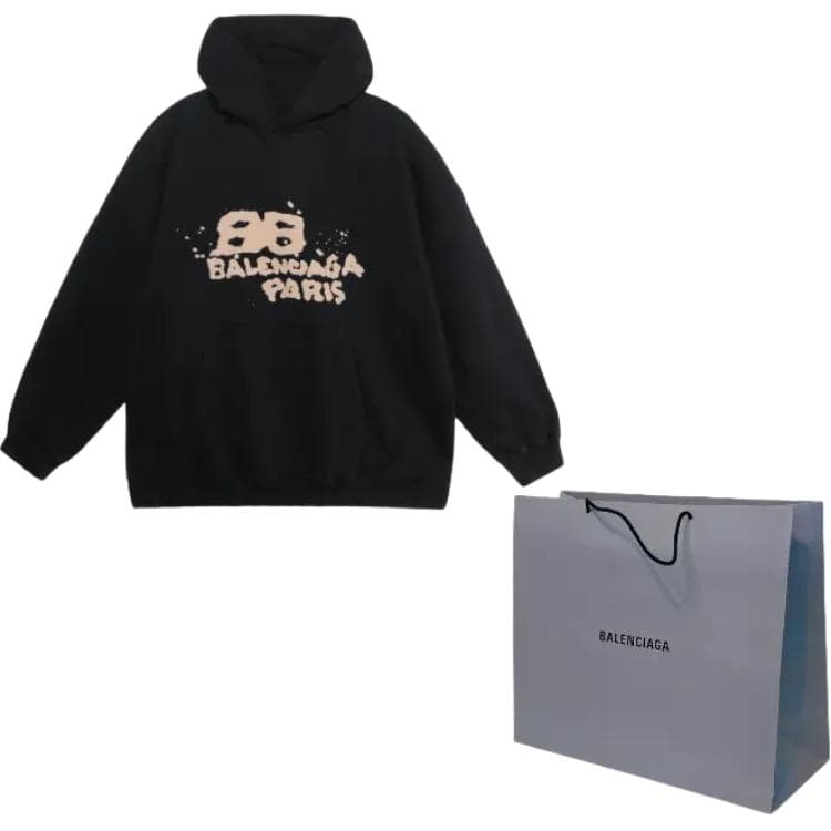 Худи Balenciaga Logo Print Hoodie Black - изображение 8