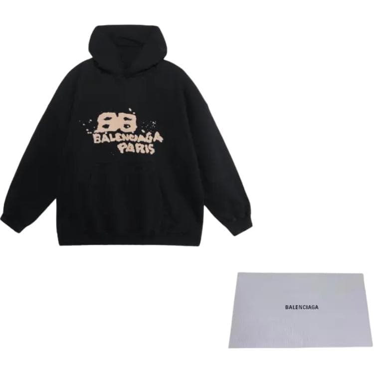 Худи Balenciaga Logo Print Hoodie Black - изображение 7