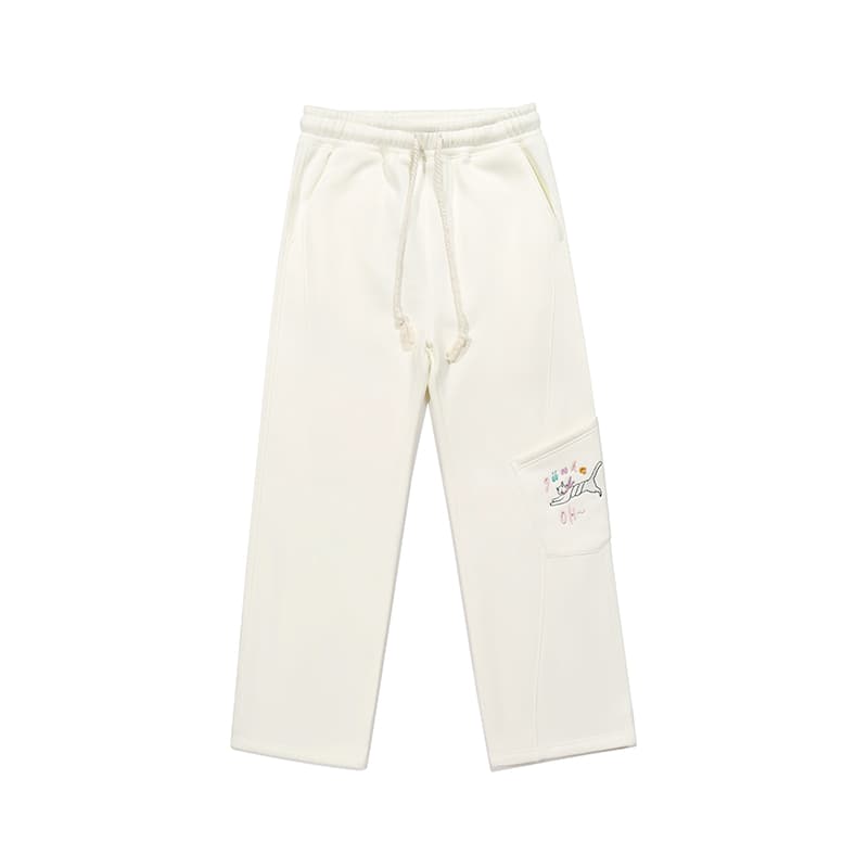 Штаны Guuka Cream White Unisex Casual Pants Guuka Кремовые Белые Унисекс Повседневные Брюки - изображение 1