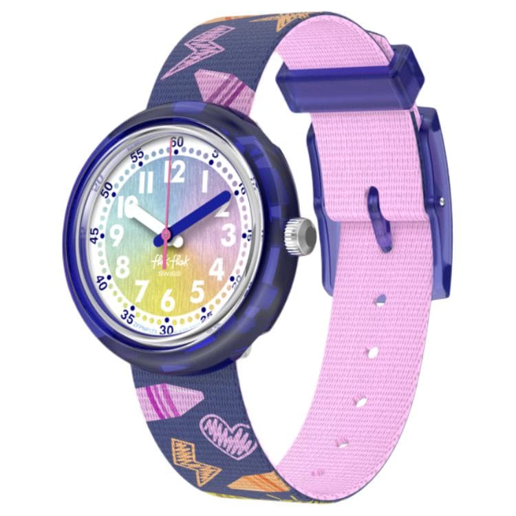 Часы SWATCH Flik Flak Кварцевый механизм водонепроницаемость 30 м детские часы 31,85*30,6 мм многоцветный циферблат - изображение 1