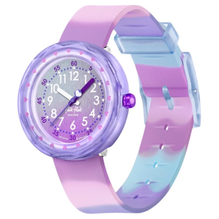 Часы SWATCH Flik Flak Кварцевый механизм Детские часы 36,7*35 мм Фиолетовый циферблат Часы Полимерные корпуса часов - изображение 1