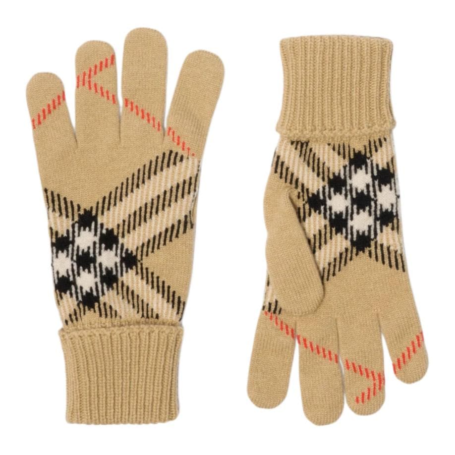 Burberry Check Cashmere Blend Gloves Rib-knit Cuffs - изображение 2