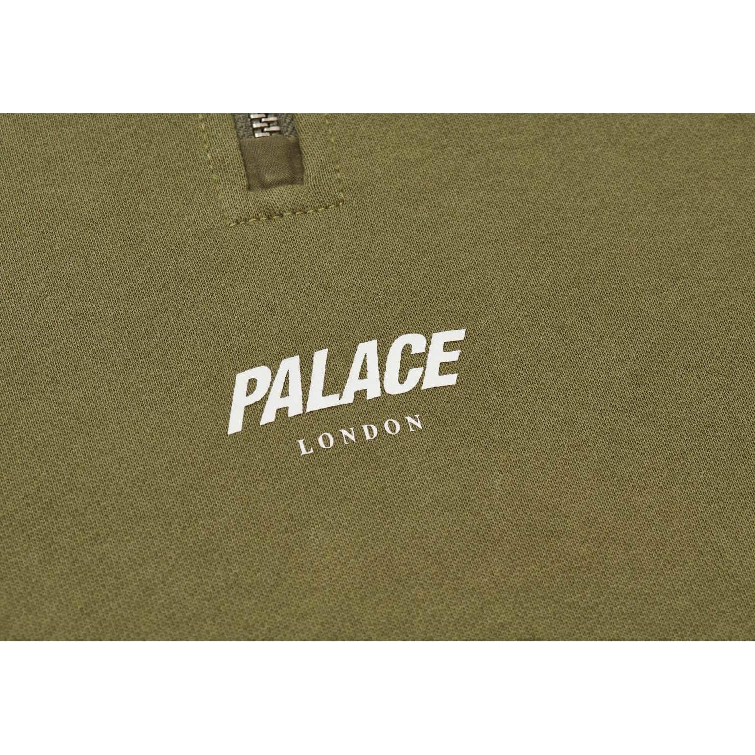 Худи PALACE FW22 14 Zip Cotton Panel Hood Olive Logo - изображение 3