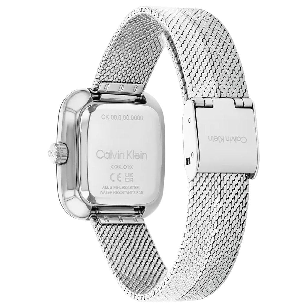 Механические часы Calvin Klein Часы на запястье Кварцевый механизм Нержавеющая сталь Шнуровка 26,7 мм Серебристый циферблат Женские часы - изображение 3