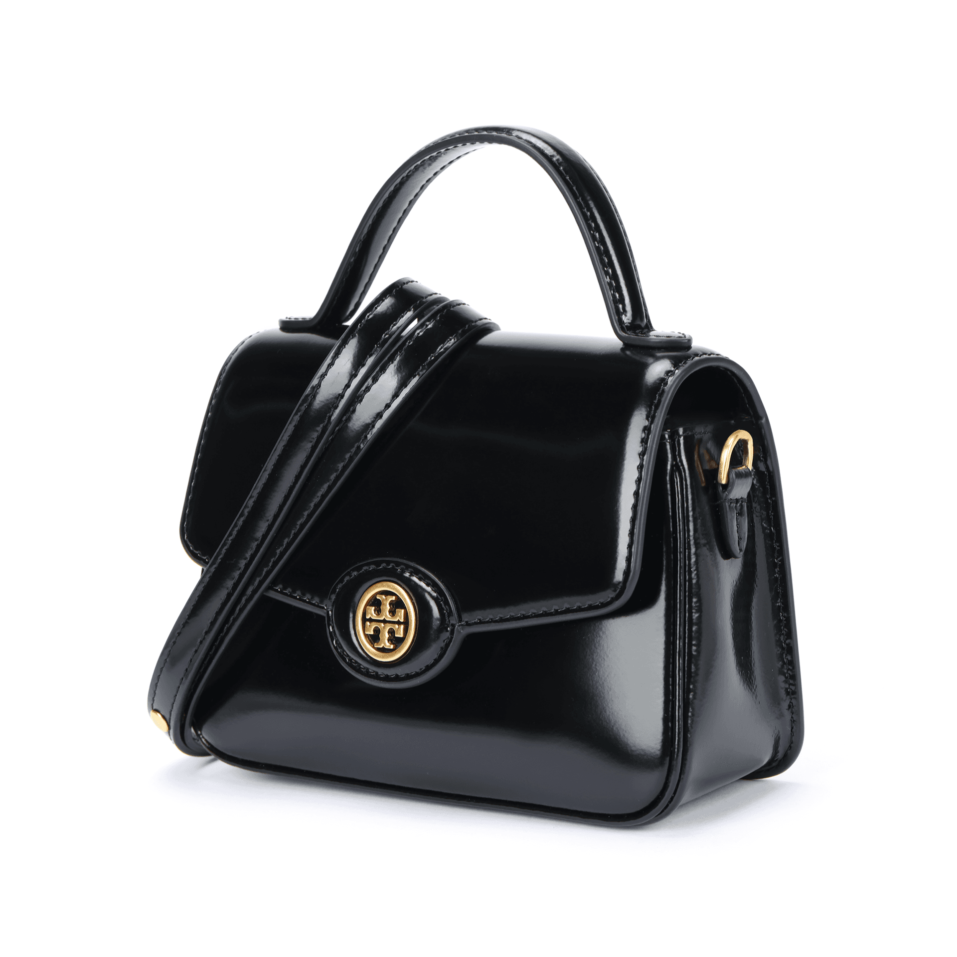 Сумка Tory Burch Robinson Small Patent Leather Bag Black - изображение 2