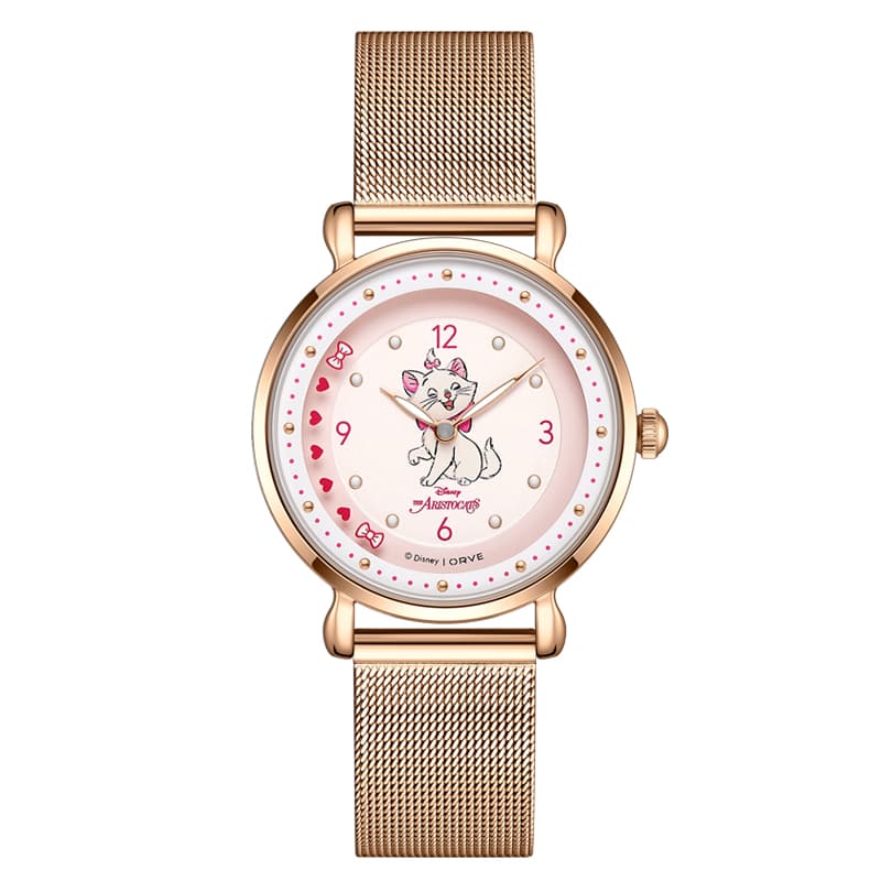 Часы Disney Marie Cat Collection Кварцевый механизм Стальной ремешок Watch Women's Watch Розовый Циферблат часов - изображение 1