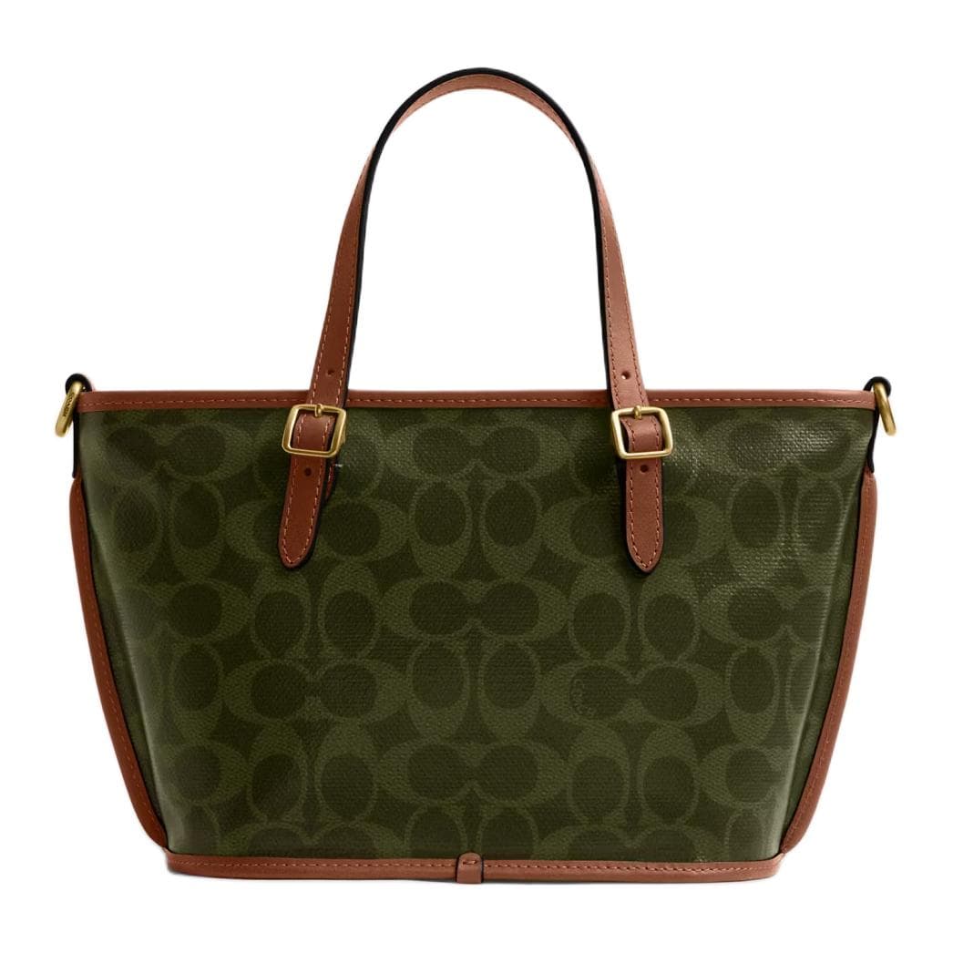 Сумка COACH Искусственная кожа Сумка Маленькая Женская Оливково-зеленая и Норково-коричневая - изображение 3