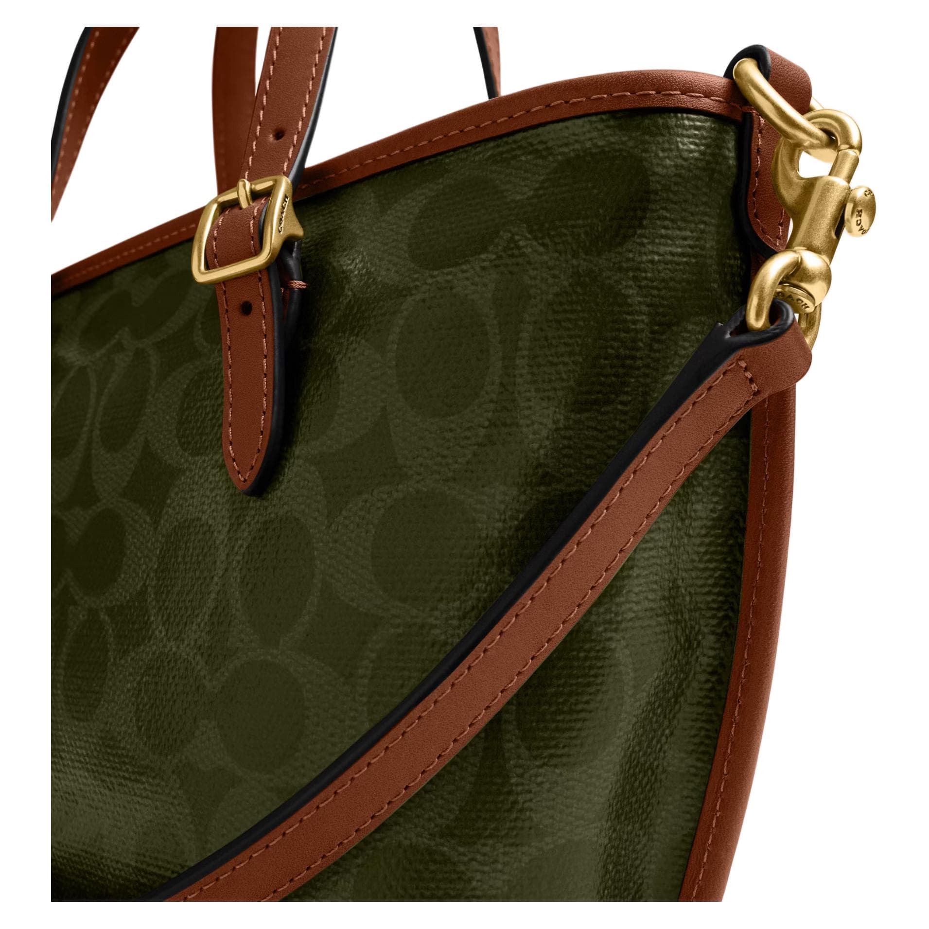 Сумка COACH Искусственная кожа Сумка Маленькая Женская Оливково-зеленая и Норково-коричневая - изображение 5