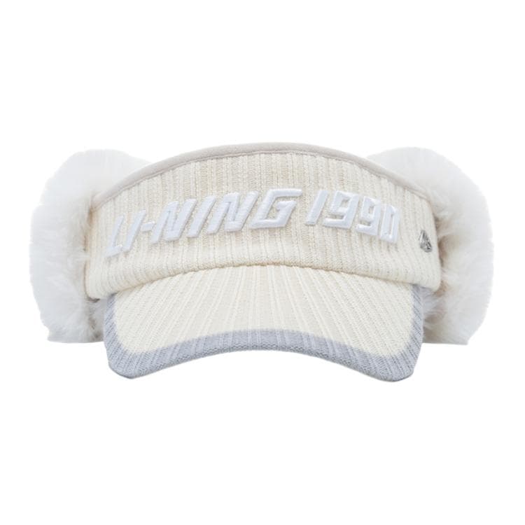 Головной убор LI-NING 1990 Golf Collection Универсальная шапка из овечьей шерсти с отстегивающимися наушниками для женщин экрю - изображение 2