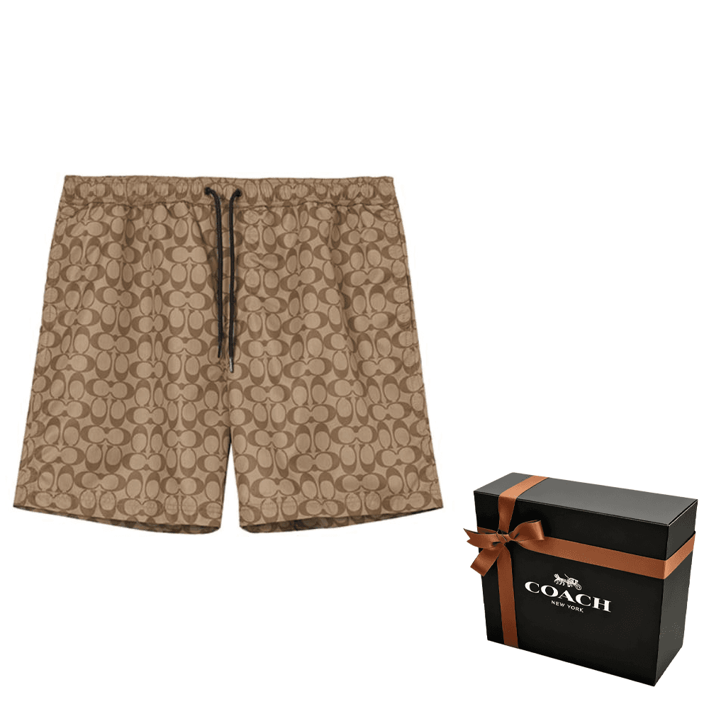 Шорты COACH SS23 Logo Drawstring Shorts Khaki - изображение 6