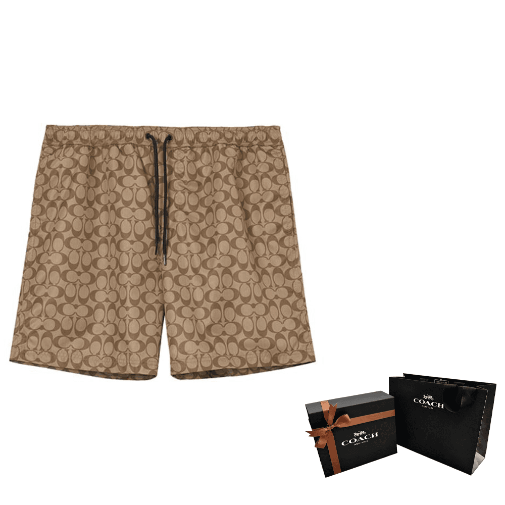 Шорты COACH SS23 Logo Drawstring Shorts Khaki - изображение 7
