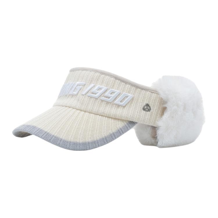 Головной убор LI-NING 1990 Golf Collection Универсальная шапка из овечьей шерсти с отстегивающимися наушниками для женщин экрю - изображение 1