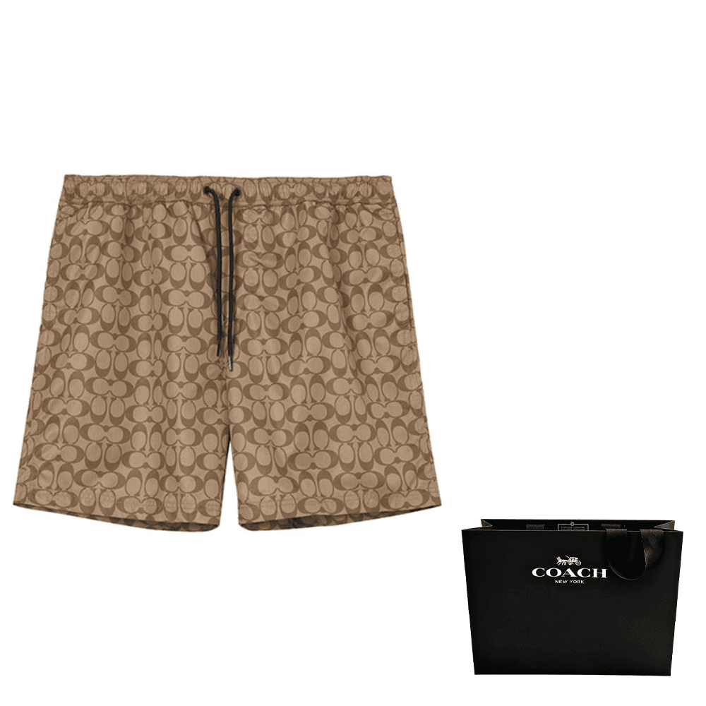Шорты COACH SS23 Logo Drawstring Shorts Khaki - изображение 5