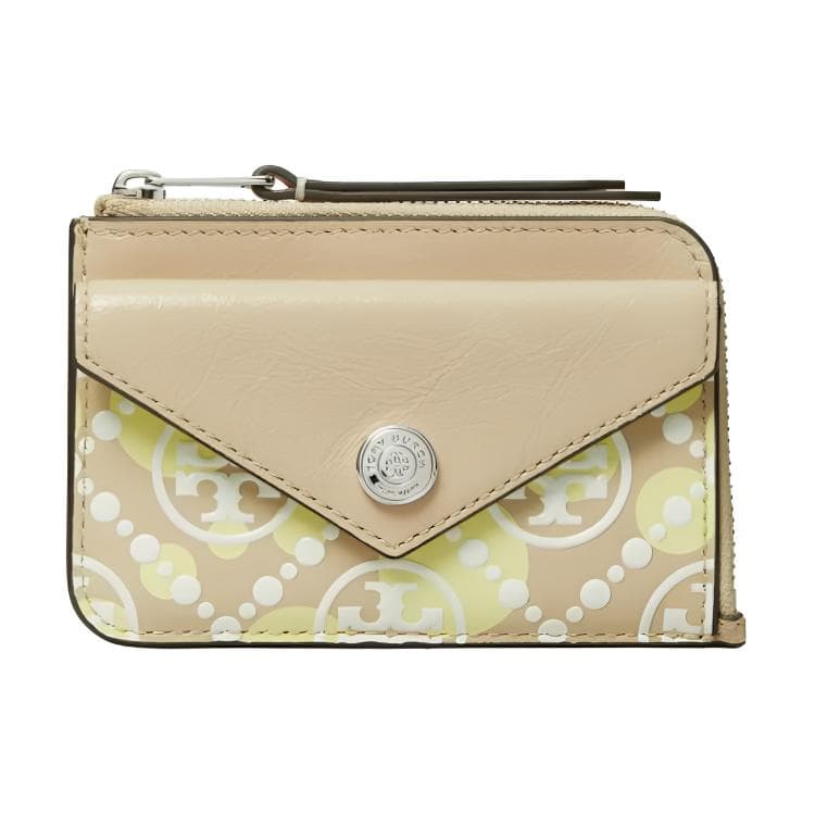 Картхолдер Tory Burch T Monogram Кожаный держатель для карт Женский Хаки - изображение 1