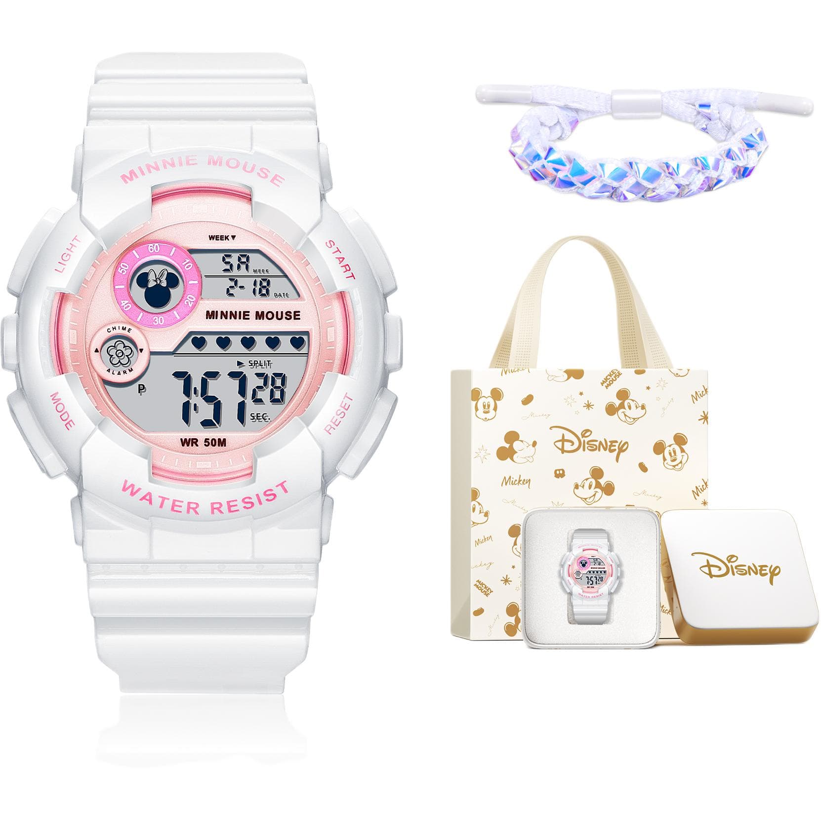 Часы DISNEY MICKEY MOUSE Кварцевый механизм Женские часы Розовый циферблат Изящная коробка - изображение 3