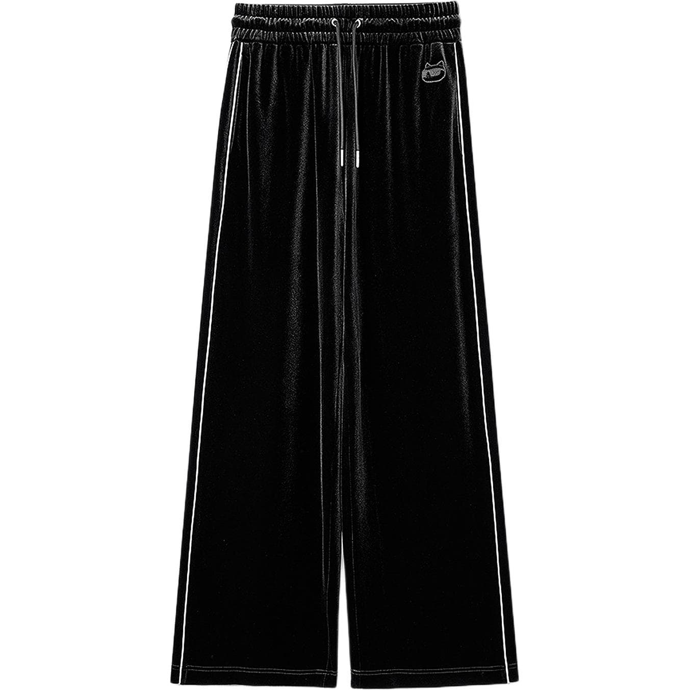 Штаны KARL LAGERFELD / Karl Lagerfeld Jeans Премиум-графитовый черный Деловой повседневный стиль Брюки со шнурком и эластичным поясом средней посадки - изображение 1