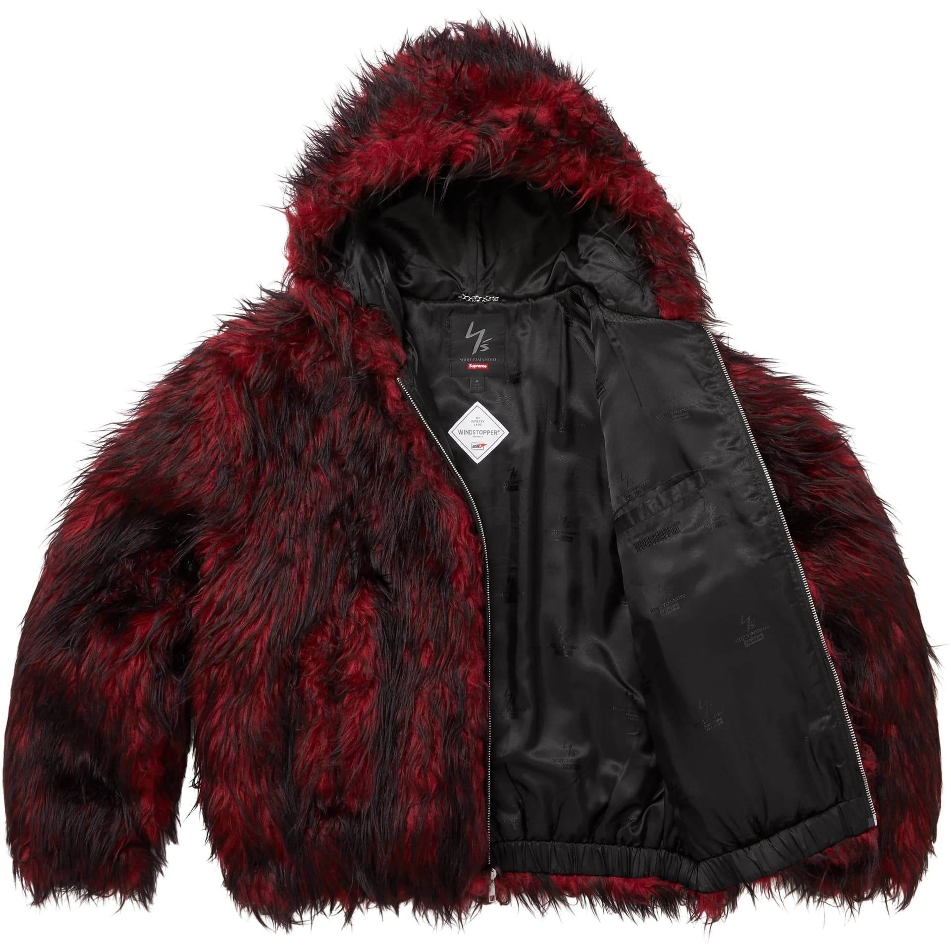 Куртка Supreme X Y's by Yohji Yamamoto FW25 WEEK3 Искусственный мех WINDSTOPPER с капюшоном Куртка Унисекс - изображение 3