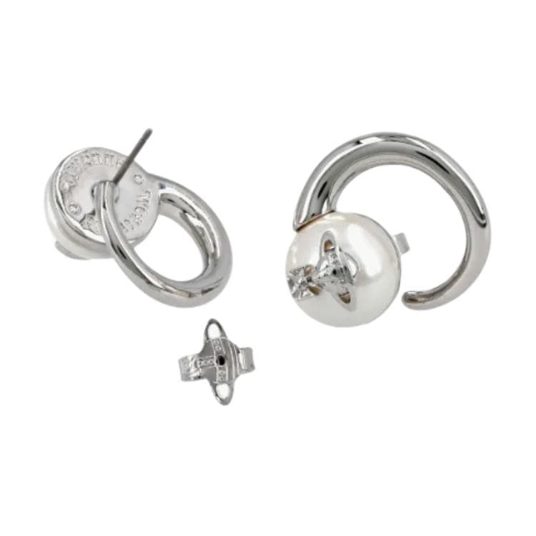 Серьги Вивьен Вествуд Бренд Brass Earrings Унисекс Серебряный - изображение 5