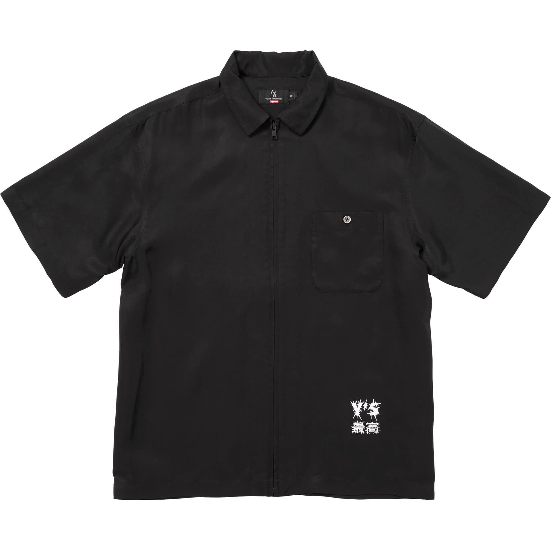 Рубашка Supreme X Y's by Yohji Yamamoto FW25 WEEK3 Шелковая рубашка с молнией H H Унисекс - изображение 2