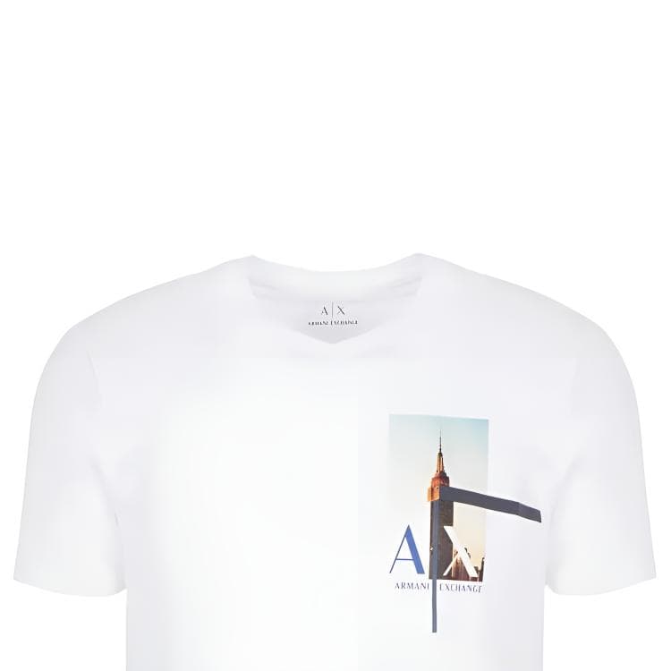Футболка ARMANI EXCHANGE Slim Fit Stretch Jersey Cotton Logo Design T-Shirt T - изображение 6