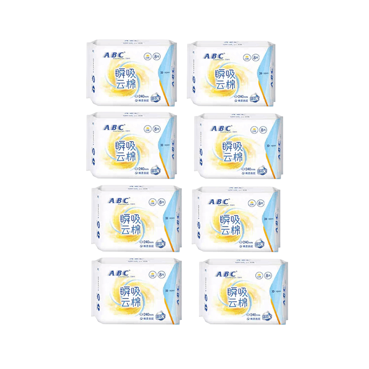 ABC Instant Absorbing Облако Хлопковый Ежедневные Гигиенические Прокладки Удобные Мягкие 8 шт Сумка - изображение 2