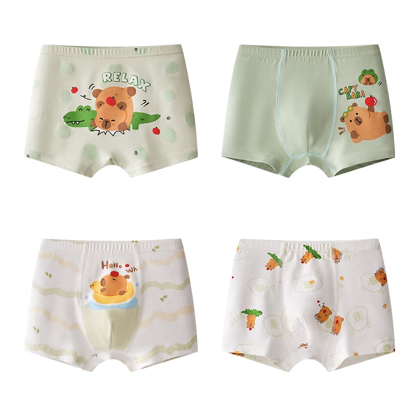 MIIOW 4 пачки Полосы + Горох + Зеленый + Белый Kids нижнее белье - изображение 1