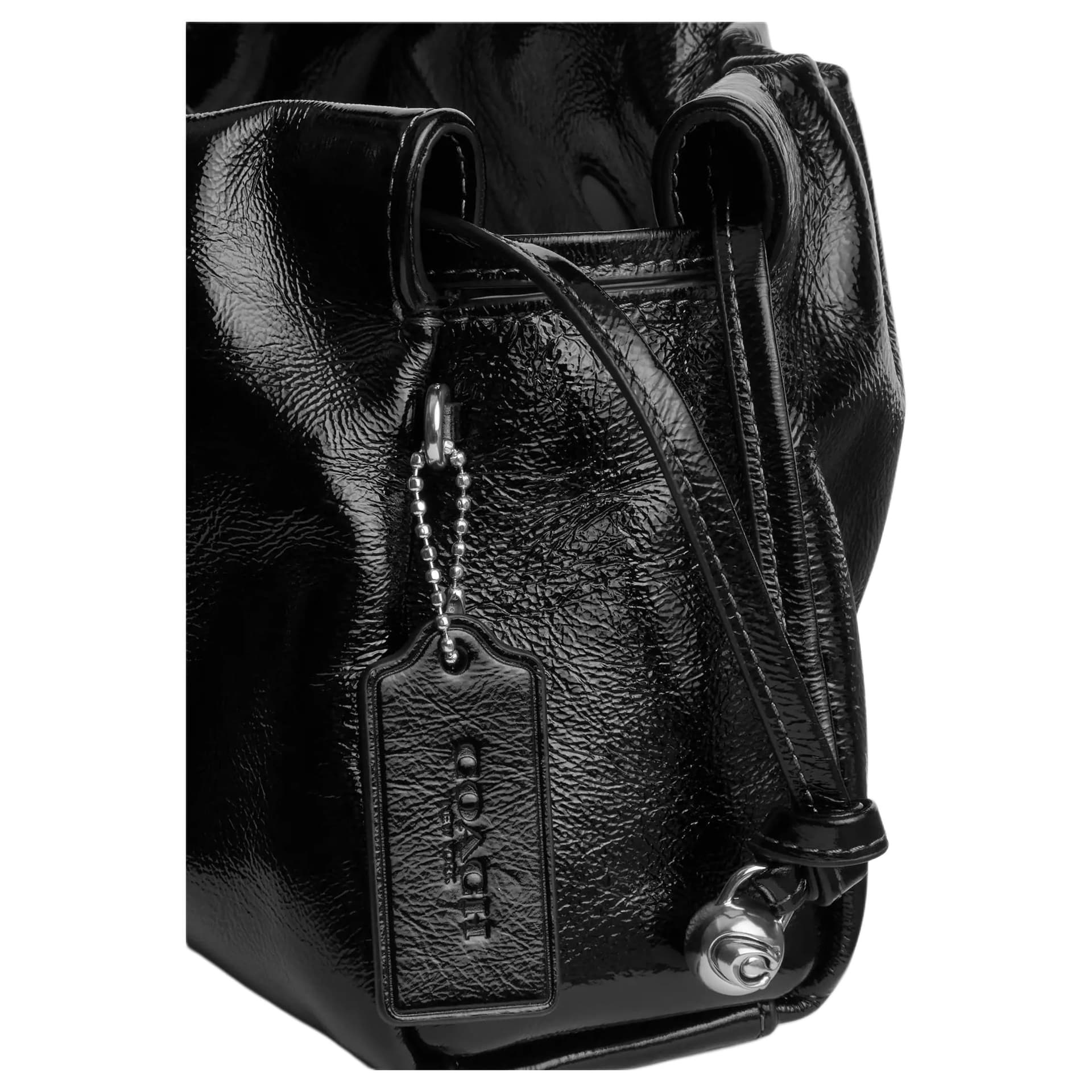 Мини-сумка COACH Faye Wrinkle Кожа Облачная Сумка Плечевая Сумка Большая Женская Черная - изображение 5